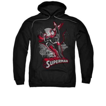 Superman Hoodie Red & Gray Black Sweatshirt Hoody