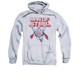 Superman Hoodie Retro Steel Athletic Heather Sweatshirt Hoody