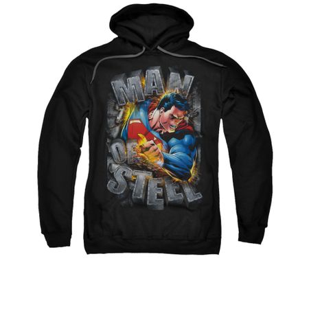 Superman Hoodie Ripping Steel Black Sweatshirt Hoody