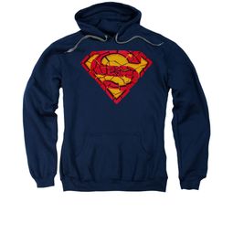 Superman Hoodie Shattered Shield Navy Sweatshirt Hoody