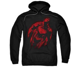 Superman Hoodie Sprayed Red Black Sweatshirt Hoody