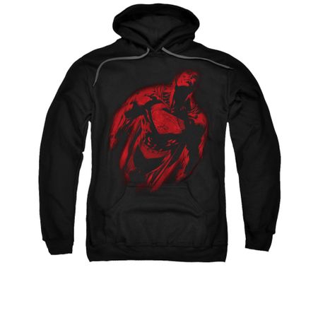 Superman Hoodie Sprayed Red Black Sweatshirt Hoody