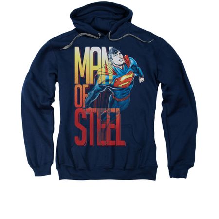 Superman Hoodie Steel Flight Navy Sweatshirt Hoody