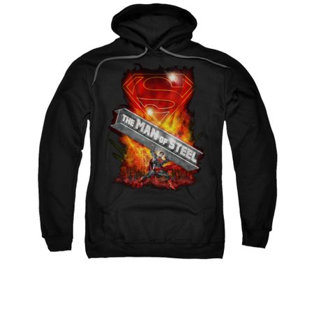 Superman Hoodie Steel Girder Black Sweatshirt Hoody
