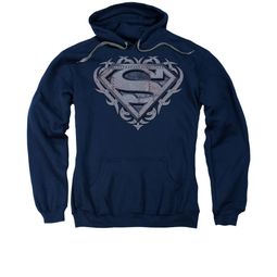 Superman Hoodie Tribal Steel Navy Sweatshirt Hoody