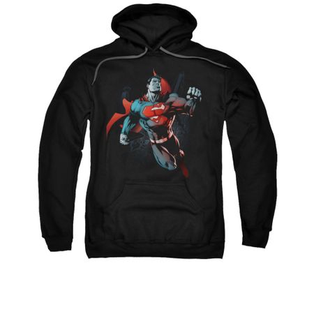 Superman Hoodie Up In The Sky Black Sweatshirt Hoody