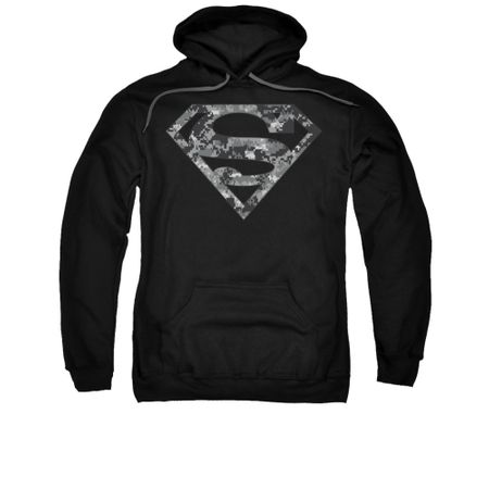Superman Hoodie Urban Digi Camo Shield Black Sweatshirt Hoody