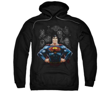 Superman Hoodie Villians Black Sweatshirt Hoody
