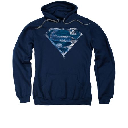 Superman Hoodie Water Shield Navy Sweatshirt Hoody