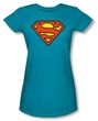 Superman Juniors Logo T-shirt DC Comics Turquoise Tee Shirt