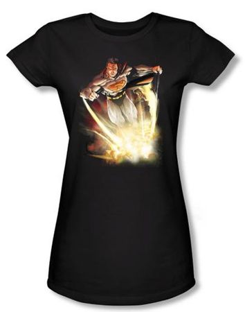 Superman Juniors Shirt DC Comics Final Crisis Explosive Black T-Shirt