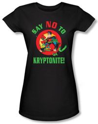 Superman Juniors Shirt DC Comics Say No To Kryptonite Black T-Shirt
