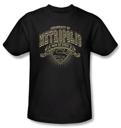 Superman Kids Shirt DC Comics University Of Metropolis Black Youth Tee