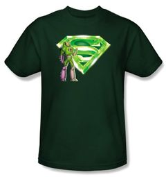 Superman Kids Shirt Lex Luthor Kryptonite Logo Hunter Green Youth Tee
