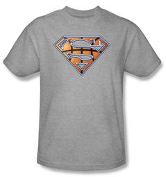 Superman Kids T-shirt Basketball Shield Heather Gray Tee Youth