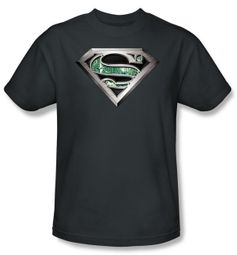 Superman Kids T-shirt Circuitry Logo Charcoal Gray Tee Youth