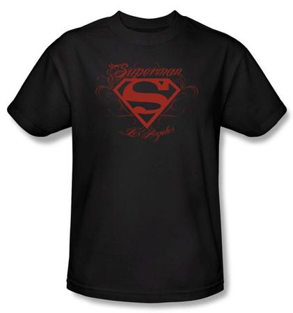 Superman Kids T-shirt DC Comics Los Angeles Shield Black Tee Youth