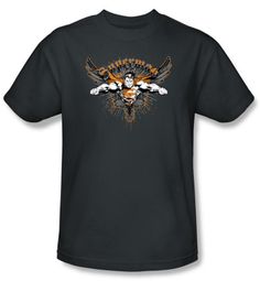 Superman Kids T-shirt DC Comics Take Wing Charcoal Tee Youth