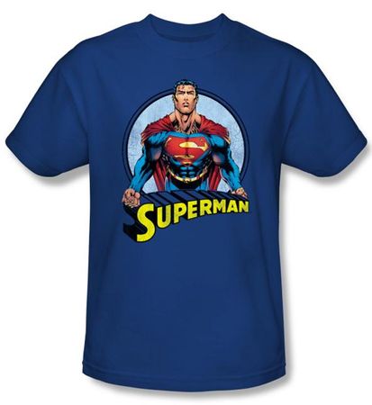 Superman Kids T-shirt Flying High Again Royal Blue  Tee Youth