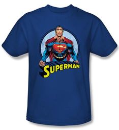Superman Kids T-shirt Flying High Again Royal Blue  Tee Youth