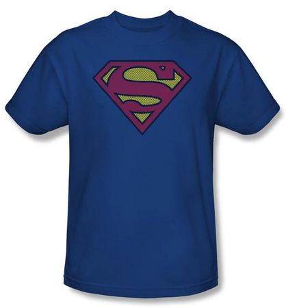 Superman Kids T-shirt Little Logos Shield Royal Blue Tee Youth