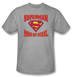 Superman Kids T-shirt Man Of Steel Jersey Heather Gray Tee Youth