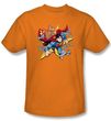 Superman Kids T-shirt Stars And Chains Superhero Orange Tee Youth
