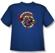 Superman Kids T-shirt - Superman Vs Mongol Youth Royal Blue Tee