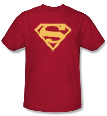 Superman Logo Kids T-Shirt Red And Gold Shield  Red Tee Youth