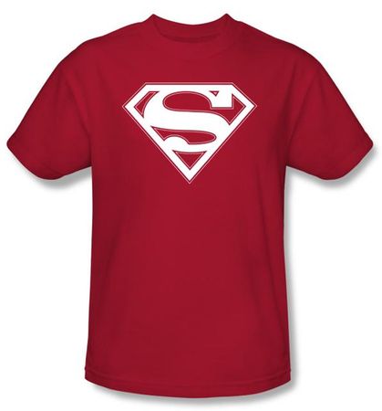 Superman Logo Kids T-Shirt Red & White Shield  Red Tee Youth