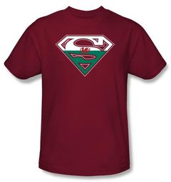 Superman Logo Kids T-Shirt Welsh Shield Cardinal Red Tee Youth