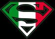 Superman Logo T-shirt Italian Shield Italy Adult Black Tee Shirt