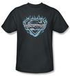 Superman Logo T-shirt Man Of Steel Shield Charcoal Gray Tee Shirt