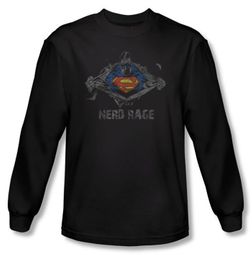 Superman Long Sleeve T-shirt DC Comics Nerd Rage Black Tee Shirt Superman Long Sleeve T-shirt DC Comics Nerd Rage Black Tee Shirt