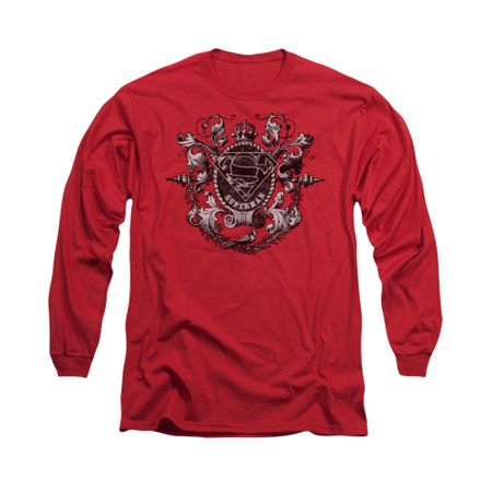 Superman Shirt All Hail Long Sleeve Red Tee T-Shirt