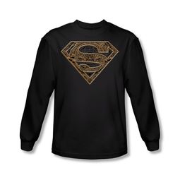 Superman Shirt Aztec Shield Long Sleeve Black Tee T-Shirt