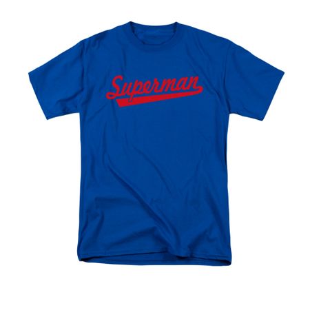 Superman Shirt Baseball Logo Royal Blue T-Shirt
