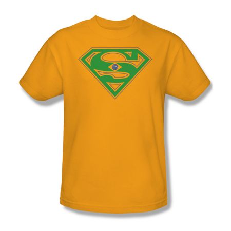 Superman Shirt Brazil Shield Gold T-Shirt