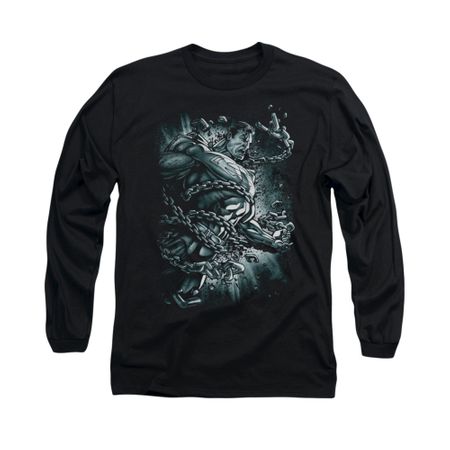 Superman Shirt Break Free Long Sleeve Black Tee T-Shirt