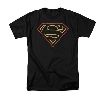 Superman Shirt Colored Shield Black T-Shirt