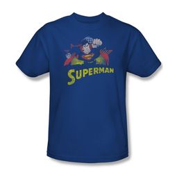 Superman Shirt Distresed Royal T-Shirt
