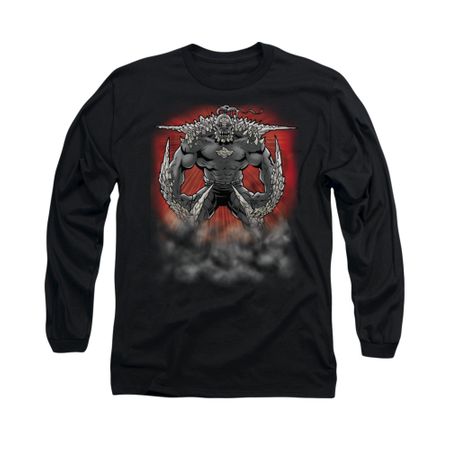 Superman Shirt Doomsday Dust Long Sleeve Black Tee T-Shirt