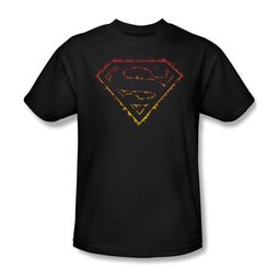 Superman Shirt Flame Outlined Black T-Shirt Superman Shirt Flame Outlined Black T-Shirt