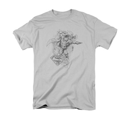 Superman Shirt Flex Flying Silver T-Shirt