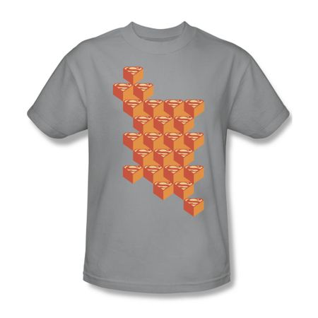 Superman Shirt Geo Block Shields Silver T-Shirt