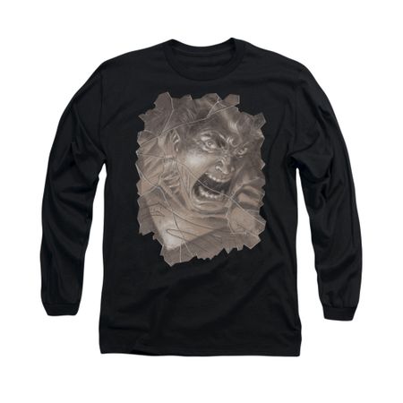 Superman Shirt Glass Long Sleeve Black Tee T-Shirt