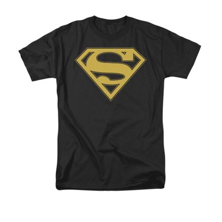 Superman Shirt Gold Shield Black T-Shirt