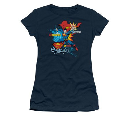 Superman Shirt Juniors Abilities Navy T-Shirt
