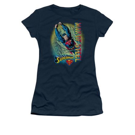 Superman Shirt Juniors Break Through Navy T-Shirt