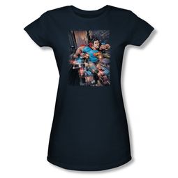 Superman Shirt Juniors Bullet Proof Navy T-Shirt Superman Shirt Juniors Bullet Proof Navy T-Shirt